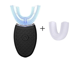 Escova de Dentes Elétrica Sônica para Adultos em Formato U com Rotação 360 ​​graus, Carregamento Usb e Função C Lareamento Dental. GOKOCO