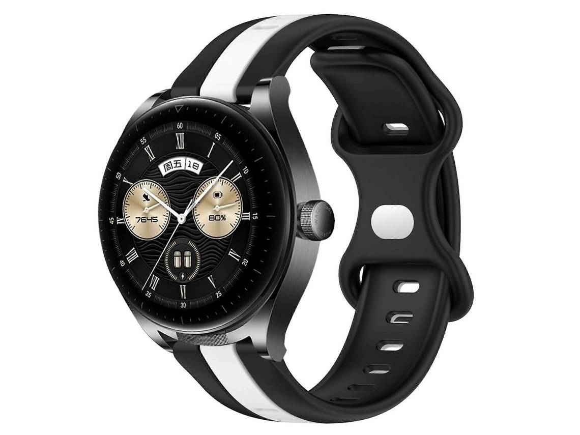 Pulseira De Silicone Bicolor Com Fecho Borboleta De 20 Mm Para Huawei Watch Buds