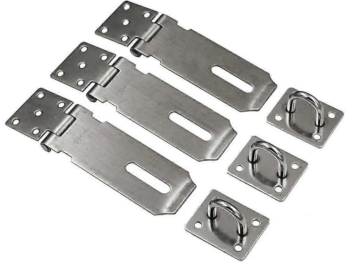 3 Conjuntos De Trincos De Aço Inoxidável De 4 Polegadas Para Portões E Armários, Com 27 Parafusos