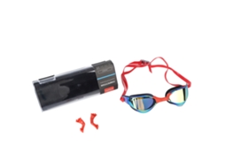 Óculos de Natação Adulto Uv Proteção Lentes Hd Vermelho Sem Vazamento