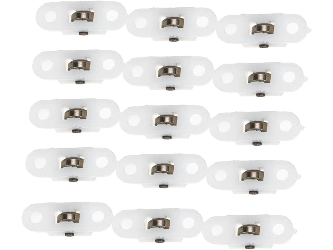 20 Polias De Nylon E Metal Para Portas Gavetas Armários, Suave, Branca