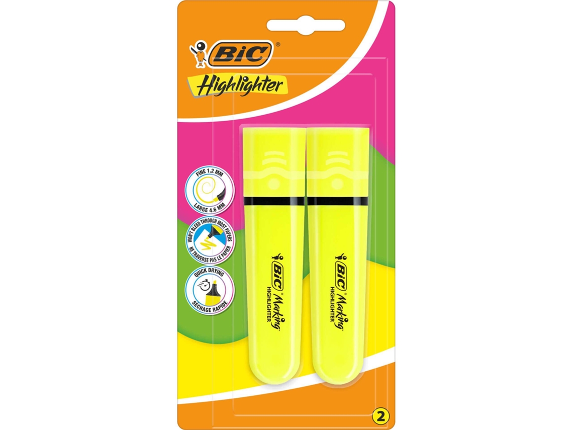 Sublinhador Flat Fluorescentes BIC Neon 2 Unidades