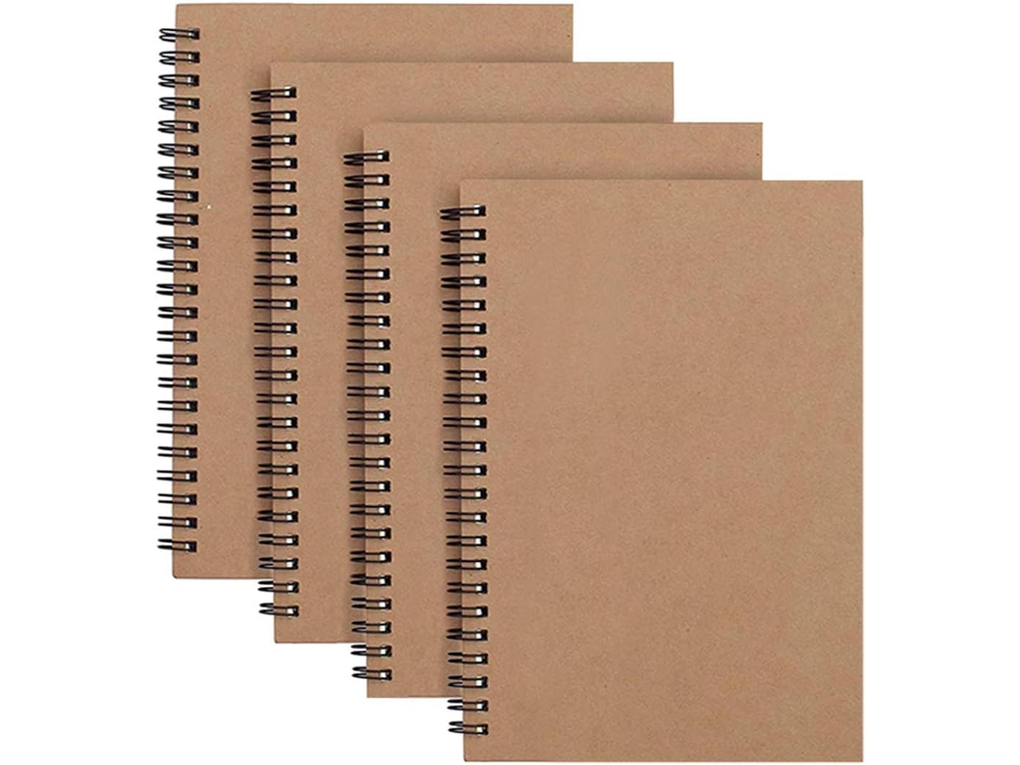 Cadernos Kraft A5 120 Páginas/ 60 Folhas 8,25 X 5,55 Polegadas Papel Quadriculado Brilvibera