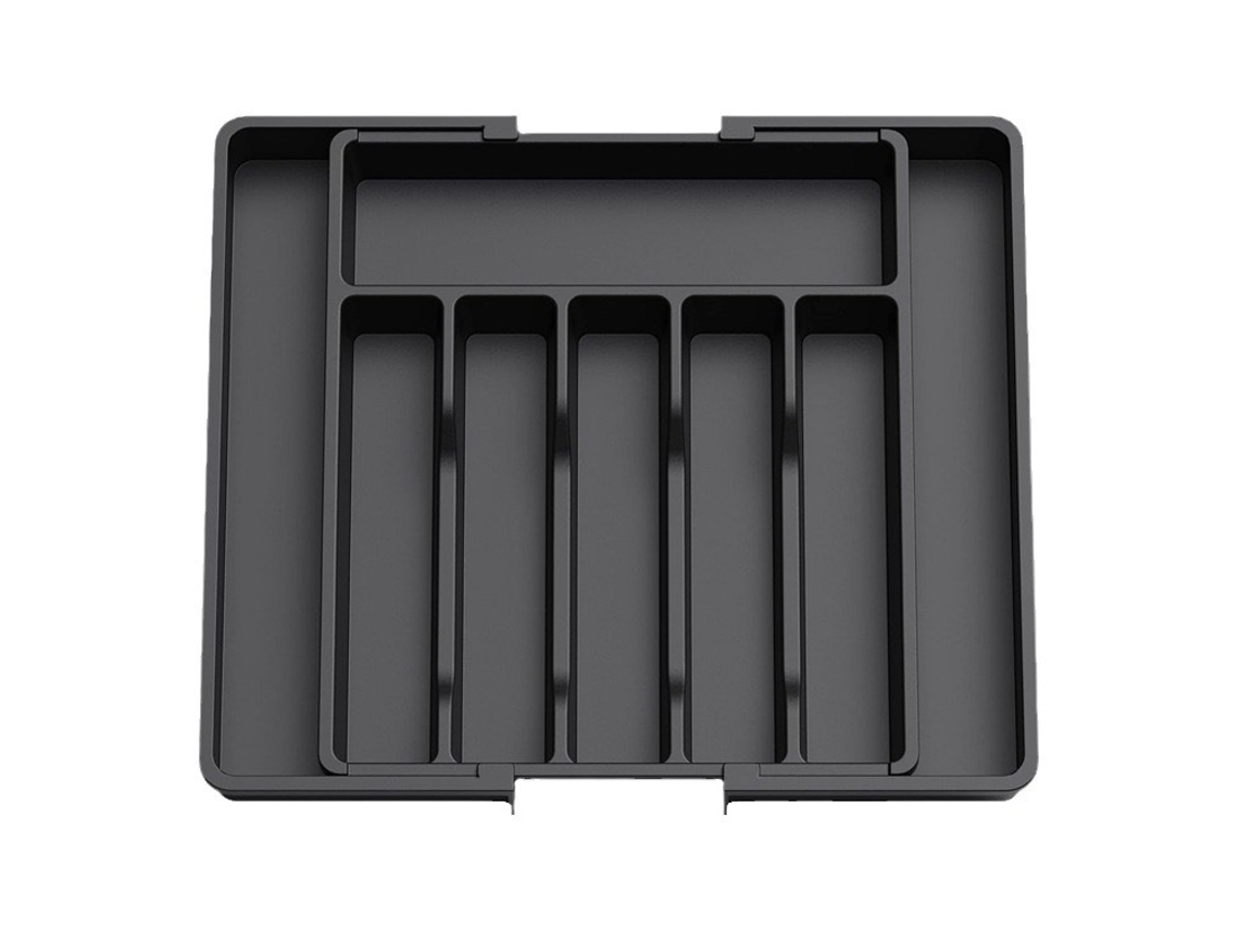 Organizador de talheres de cozinha preto Slowmoose com bandeja removível