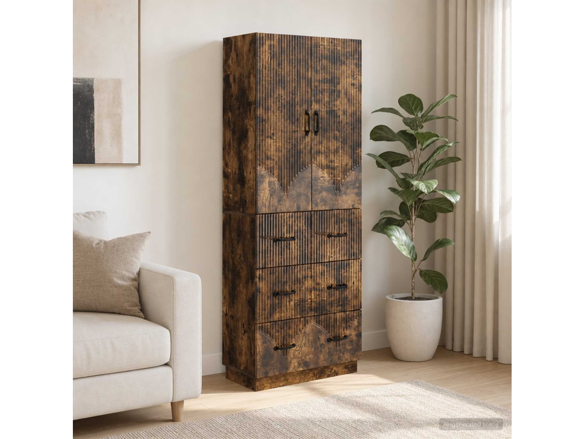 Vidaxl Conjunto De Gabinete 2 Unid. 66 X 34,5 X 87 Cm Carvalho Fumado