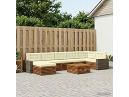 Vidaxl Conjunto De Sofás Para Exterior 8 Pcs Natural E Creme