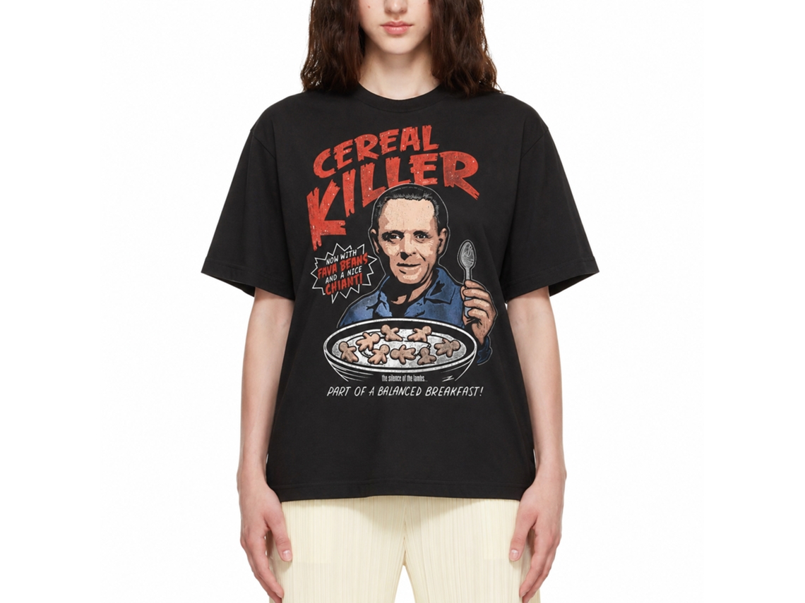 Rockinstone Silence Of The Lambs Movie Silence Cereal Killer Black Adult T-shirt Size:xxxl
