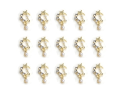 15Pcs Ornamentos de Unhas de Liga Laço de Diamante de Zircônia em Estilo Cartoon NEVEANCE