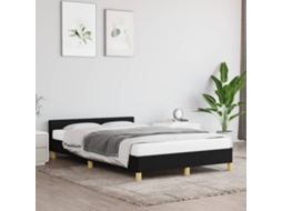 Estrutura De Cama Sem Colchão Preto 120x190 Cm Tecido