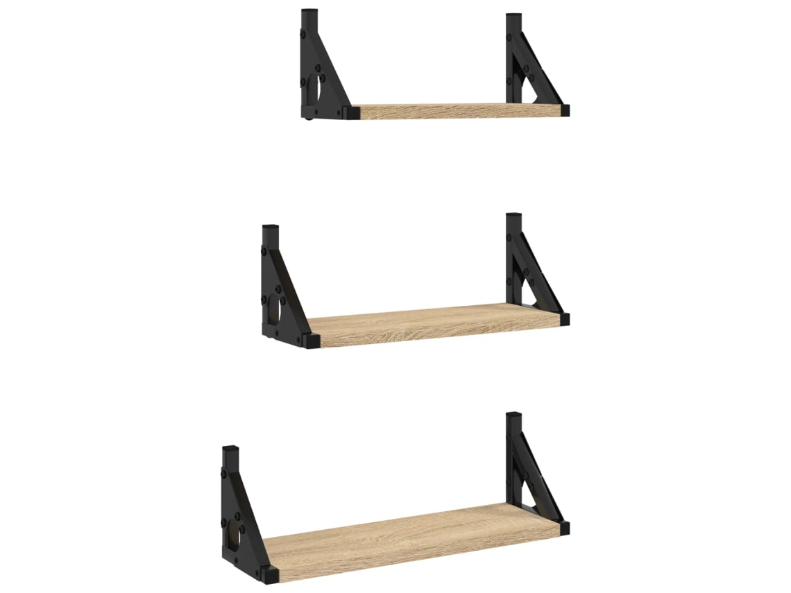 Wall Shelf Set, Wall Shelf Sets Vidaxl Marrom Madeira Processada (n/a)