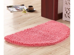 Tapete De Banho Meia Lua Em Chenille Absorvente 50x80cm Rosa