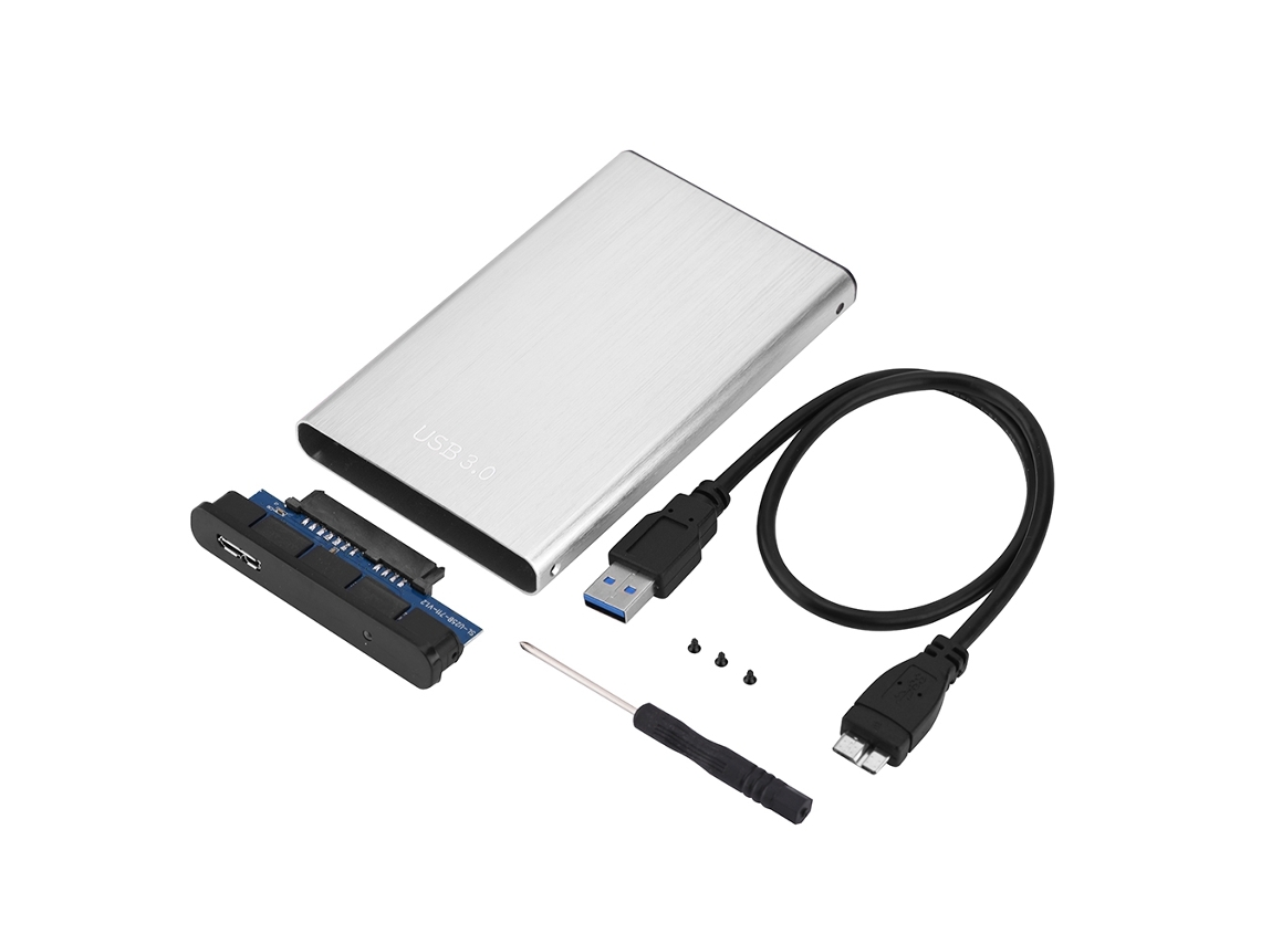 Case De Hdd Externo De Alumínio Usb 3.0 Caixa De Disco Rígido Prata