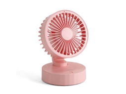 Ventilador de Mesa Portátil Recarregável 3 Velocidades Silencioso Usb Mini para Escritório Rosa | S/MARCA