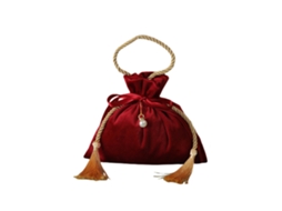 Sacola de doce de veludo com tassel dourado pérolas casamentos LAXISCREED