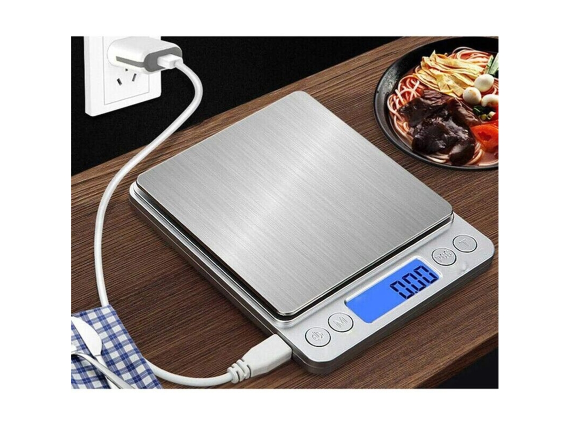 Balança de Cozinha AQUAFORGE portátil em aço inox de 10 Kg/1 G
