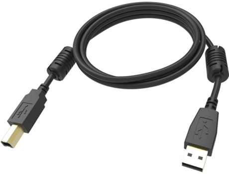 Professional INSTALLATION-GRADE USB 2.0 Cabo - Gold Plated Connectors - Ferrite Cores Both Ends - Bandwidth 480MBIT/S - Over 65% Coverage Braided Shield - USB-A (M) to USB-B (M) - Outer Diameter 4.5 MM - 28+24 AWG - 1 M - Black