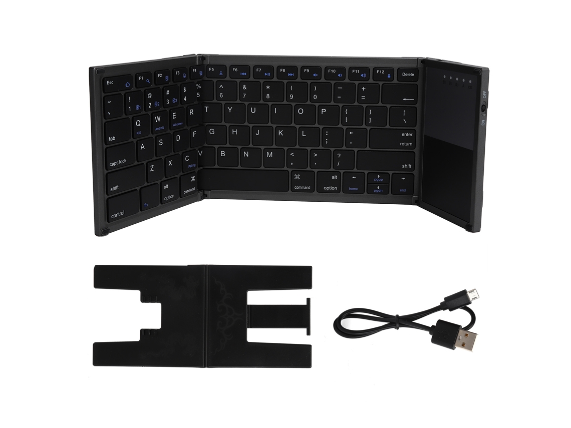 Teclado Bluetooth (sem Fio Plegável) Portátil De Liga De Alumínio Teclado Bluetooth Sem Fio Plegável Com Bateria Interna