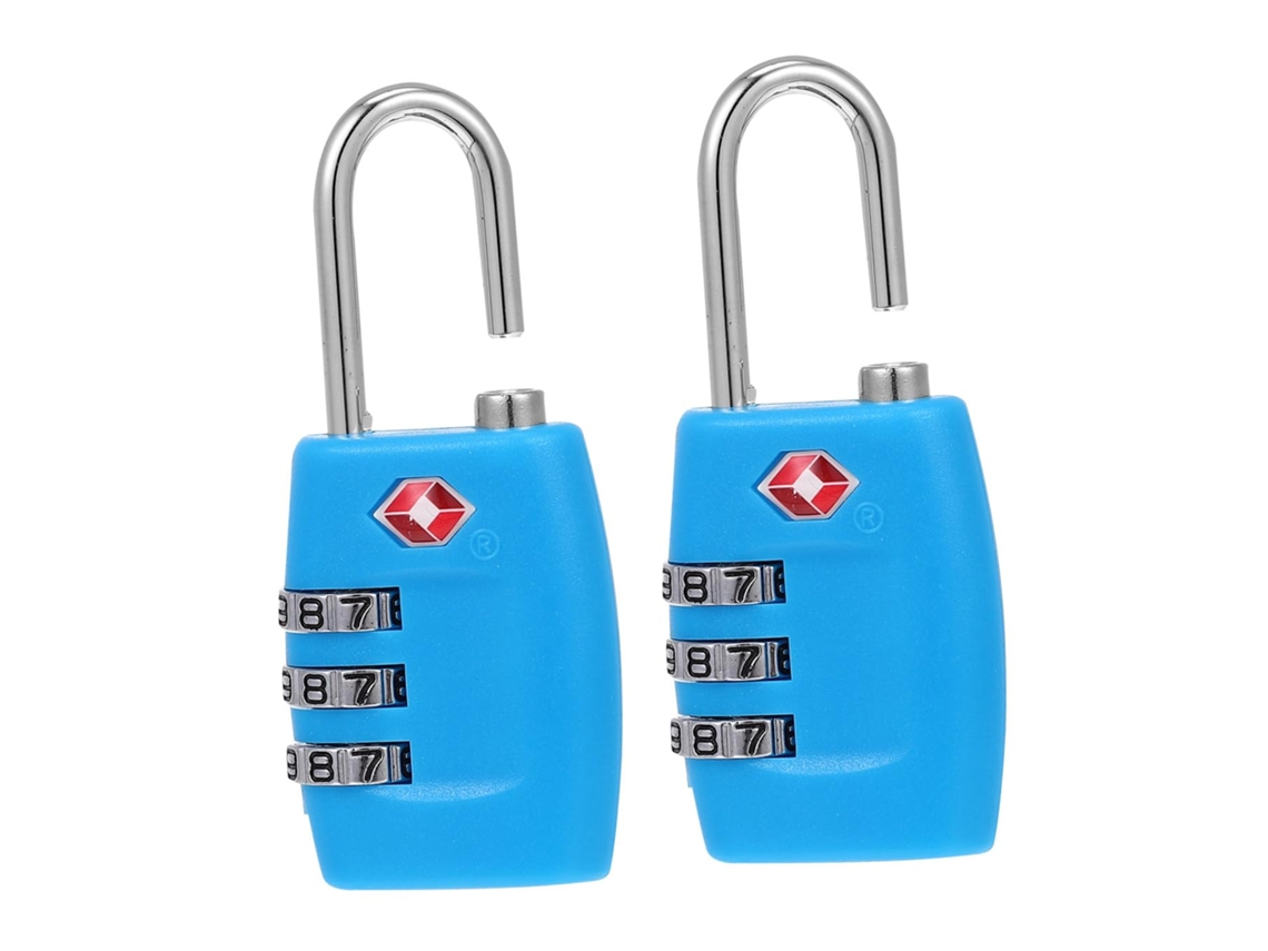 Conjunto De 2 Cadeados Tsa Com Combinação De 3 Dígitos Para Malas
