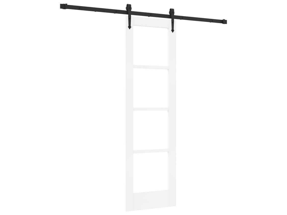 Conjunto 1 Porta Deslizante Vidaxl Branco Madeira De Pinho Maciça (61 X 198,5 Cm)