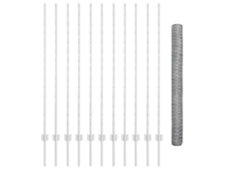 Vidaxl Cerca Hexagonal Com Poste 25 X 1,4 M Aço Galvanizado Prateado