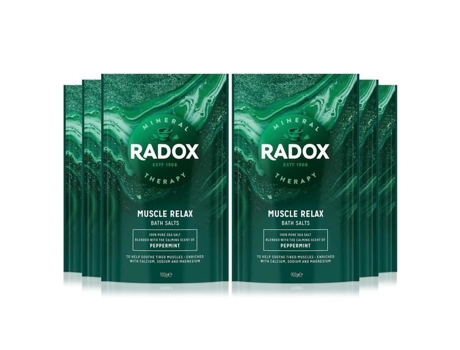 Sais De Banho Radox Terapia De Banho Relaxante Para Músculos Com Hortelã 6 Pacotes De 900g