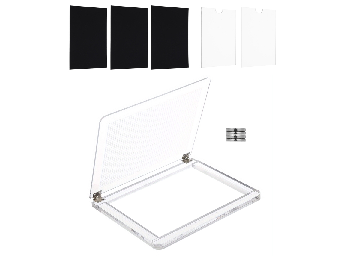 Bloques De Selos Em Acrílico Grandes 7.6*5.9in Com Linhas De Posicionamento E 4 Ímanes Para Scrapbooking E Manuais De Cartões