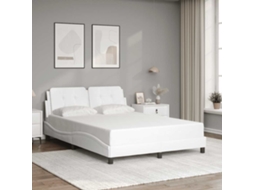 Vidaxl Estrutura De Cama Sem Colchão Zadar 140x200 Cm Couro Artificial Branco