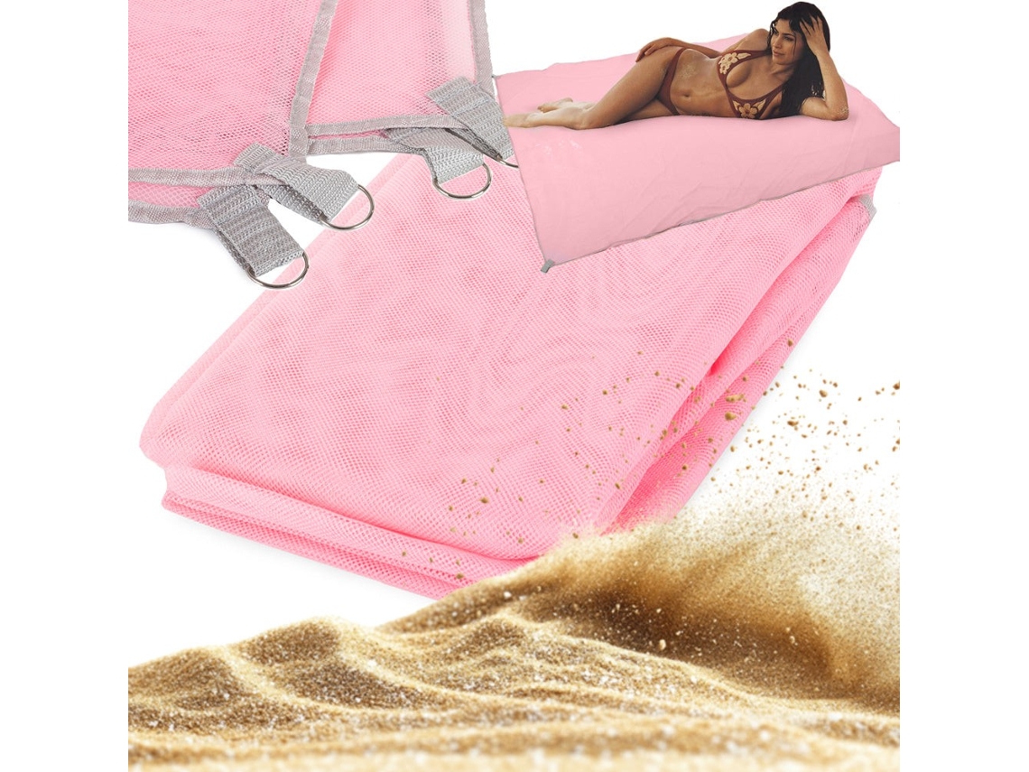 Manta De Piquenique Em Malha Repelente À Areia, 200x150 Cm, Rosa