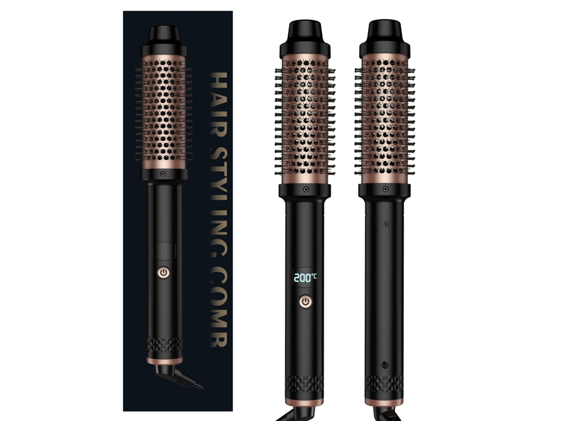 Modelador de Cachos Multifuncional, Alisador e Modelador de Cachos, Ferramenta Elétrica Doméstica para Cabelo MDUG (preto e Dourado, Padrão Europeu)