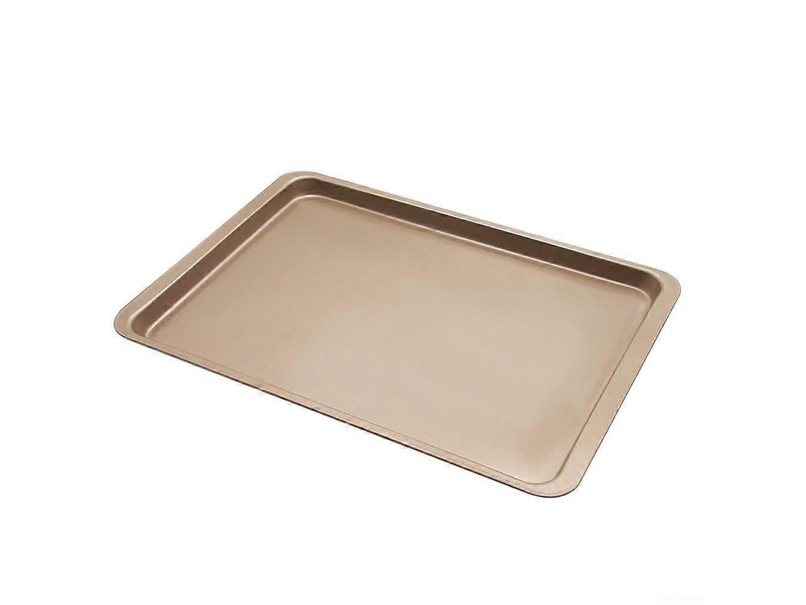 Assadeira Antiaderente De 35,5 Cm (14 Polegadas) Em Aço Carbono, Dourada, Com Grande Capacidade, Ideal Para Pães E Biscoitos.