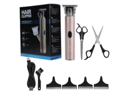 Aparelho De Cortar Cabelo Elétrico Recarregável Usb Com 4 Pentes Guia, Rosa Dourado, Máquina De Barbear Para Cabeleireiros