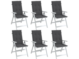 Almofadas para cadeira alta 6 peças tecido misto antracite Dkd Home Decor