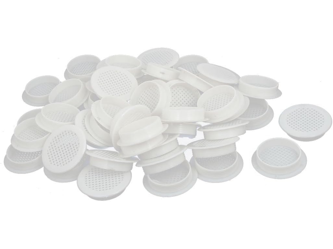 Tampa de Ventilação Quadrada em Malha Plástica para Armário de Sapatos, Branca, 53 Mm, 100 Unidades CHABERLU