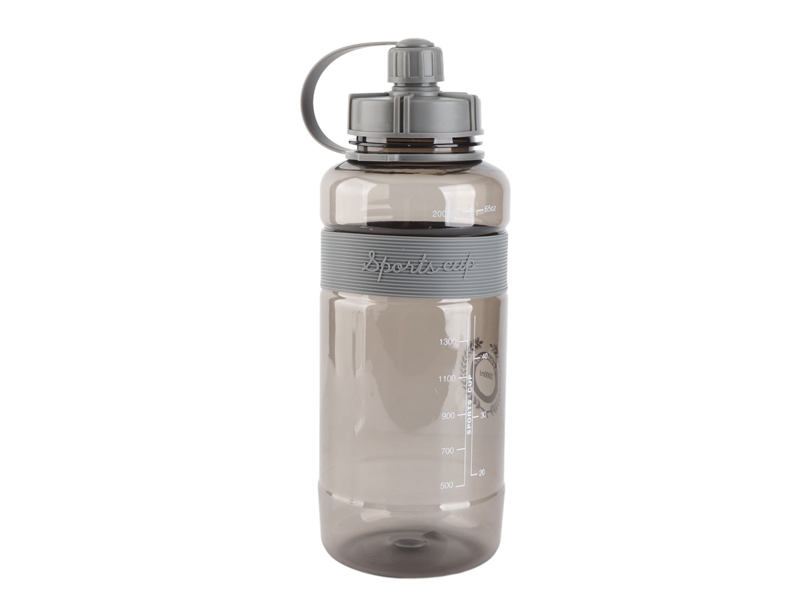Garrafa Desportiva Portátil 2l Cinza com Canudo