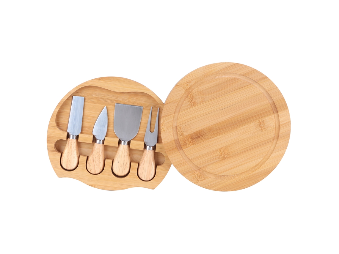 Conjunto de Facas de Queijo com Cabo de Madeira Aço Inox para Cozinha e Churrasco S/MARCA