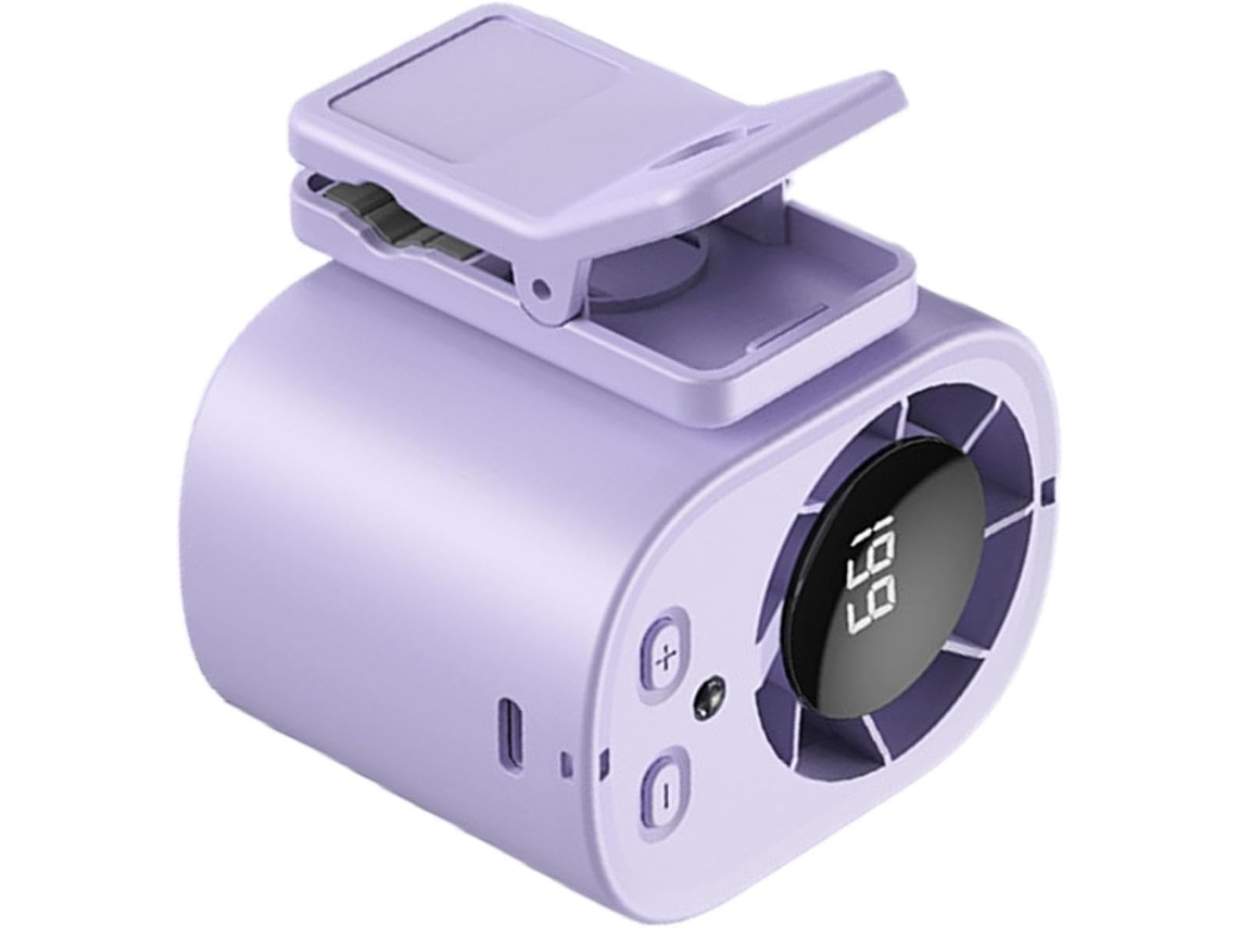 Mini Ventilador, Visor Digital, Clipe De Resfriamento Compacto