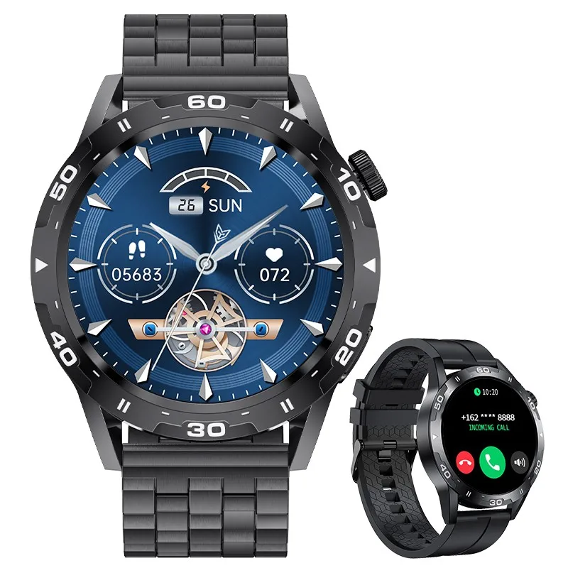 (preto Aço) Smartwatch, Bluetooth, Tela Sensível Ao Toque, Resistente À Água, Para Esportes E Fitness