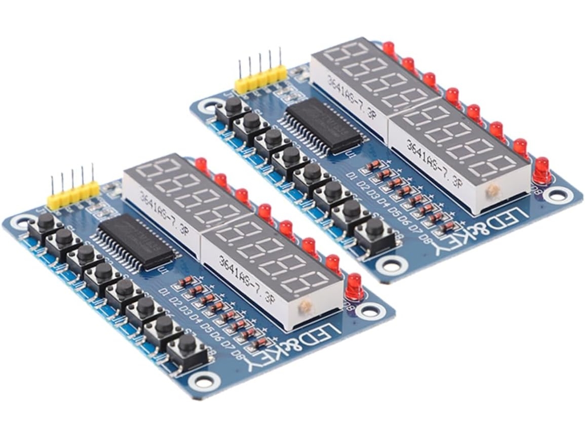 Módulo De Display Led 8 Teclas 2 Unidades Para Projetos Eletrônicos Diy Com Microcontrolador
