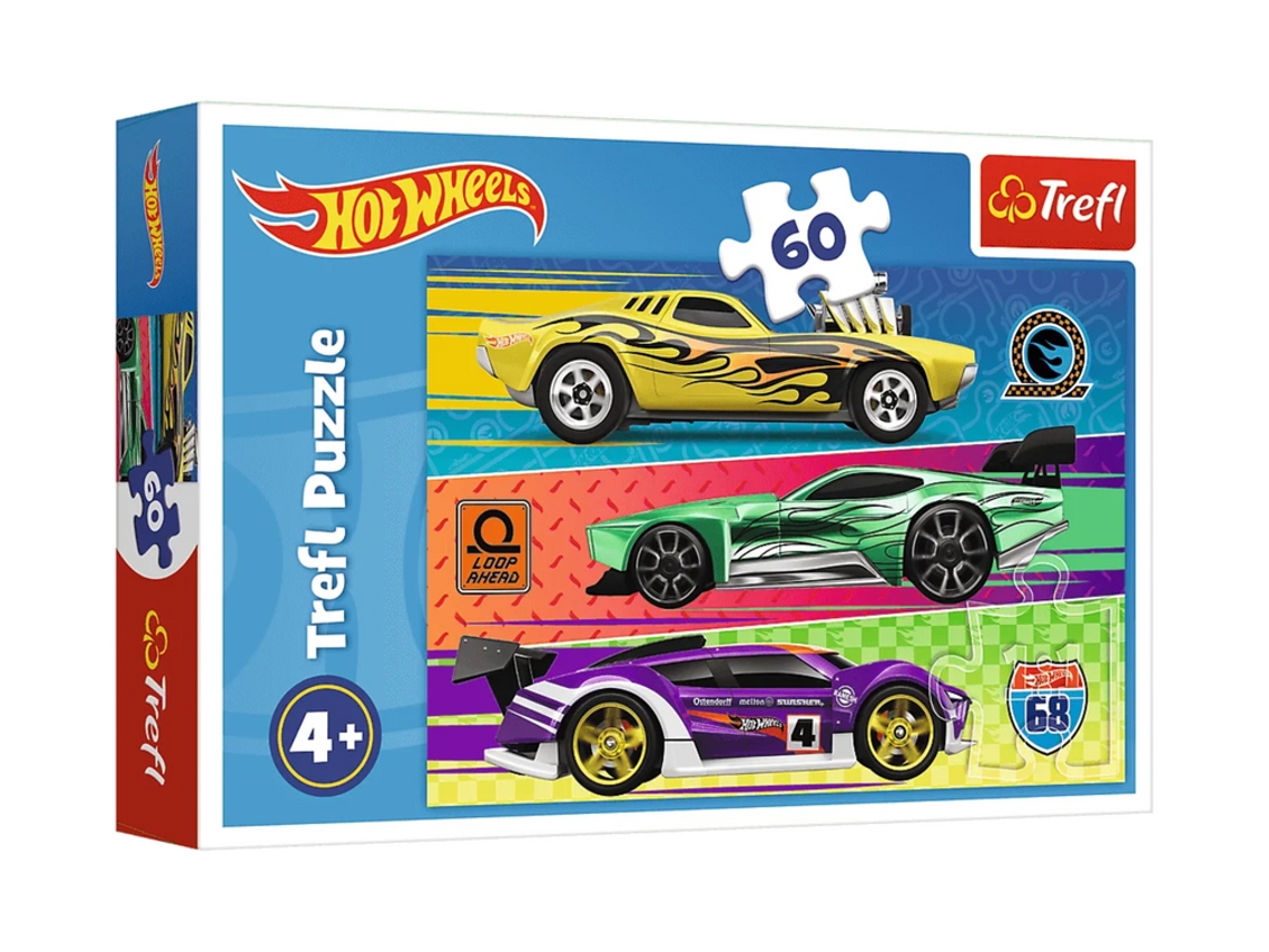Puzzle Hot Wheels 60 Peças. Corrida Trefl 17389 Trefl Puzzle