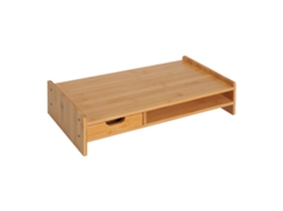 Monitor Stand Monitor Screen Stand Organizador De Mesa Com Gavetas Na Nature 49x25.5x11.5cm Para Pedido No Local De Trabalho-pl
