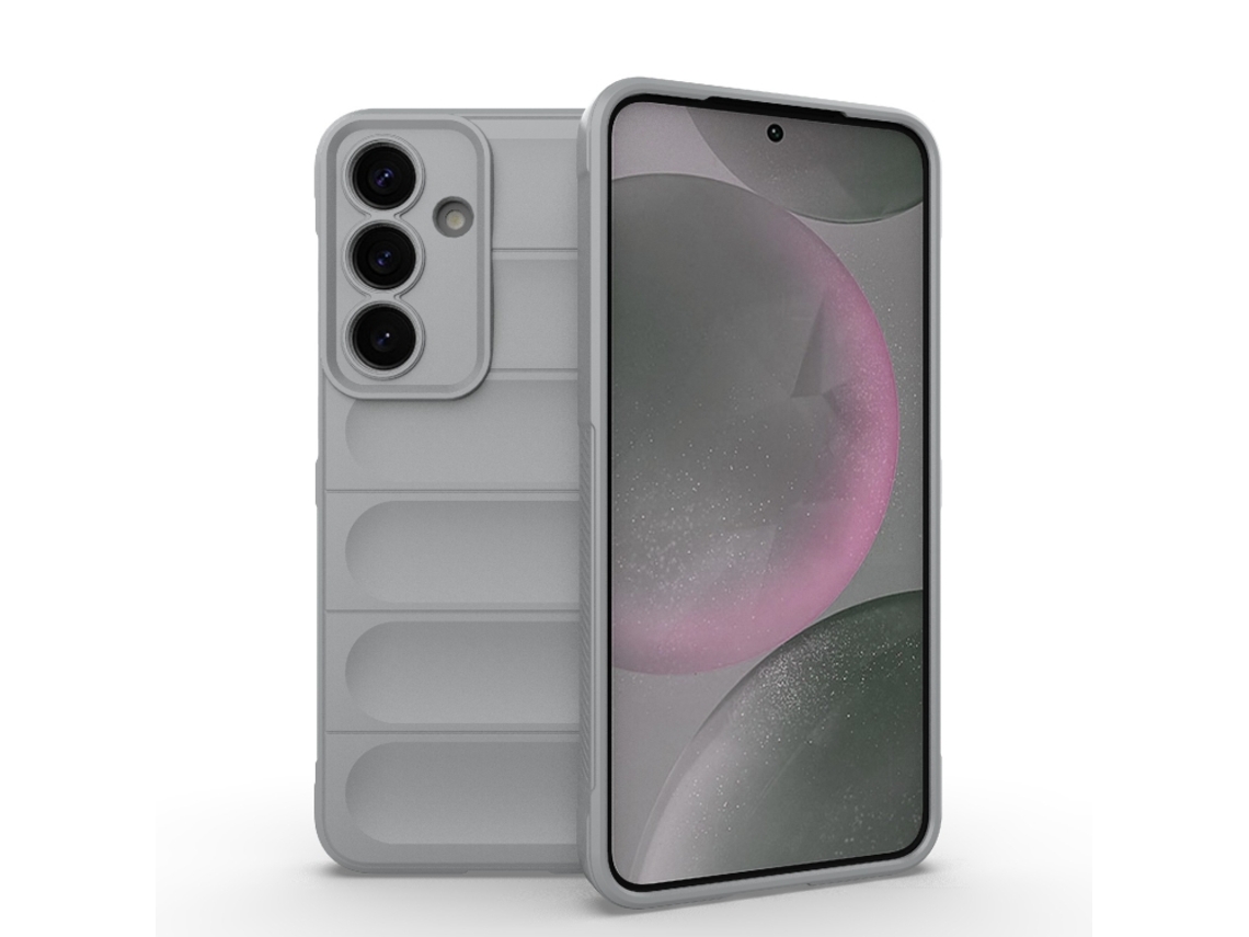 Capa Halinuia Para Samsung Galaxy S25 5g Magic Shield Tpu Flanela Cinza (proteção Integral, Interior Em Flanela)