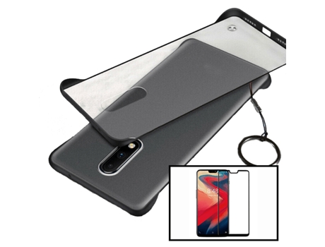 Kit Película de Vidro 5D Full Cover + Capa Naked Bumper para Oneplus 6