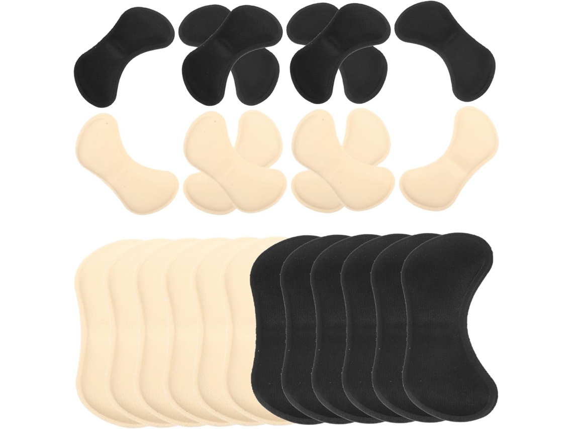Calcanhares Autoadesivos, 12 Pares, Espuma Resistente Ao Desgaste, Preto E Bege, Para Sapatos De Salto Alto