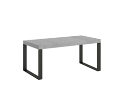 Mesa de Jantar Extensível 90X90/246 Cm Tecno Premium Cimento Quadro Antracite ITAMOBY