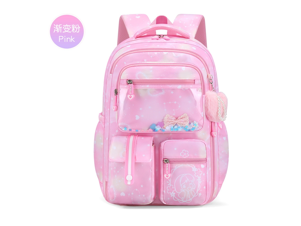 Mochila Escolar Com Laço De Menina CUICH (rosa)