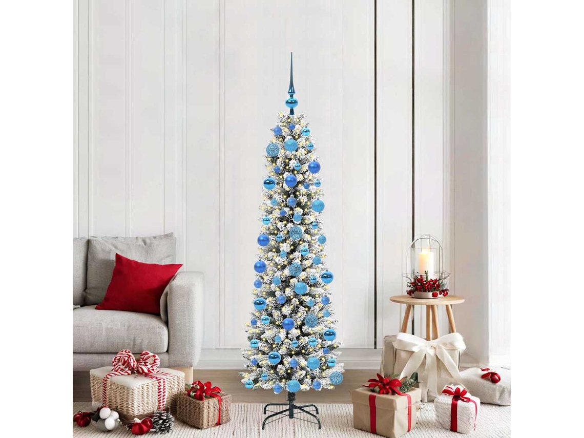 Vidaxl Árvore De Natal Artificial Branco 180 Cm Pvc, Metal E Plástico