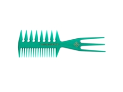 2026 - Pente de cabelo de três lados com dentes longos para uso doméstico e para mulheres com estilo clássico de cabelo com óleo (verde)