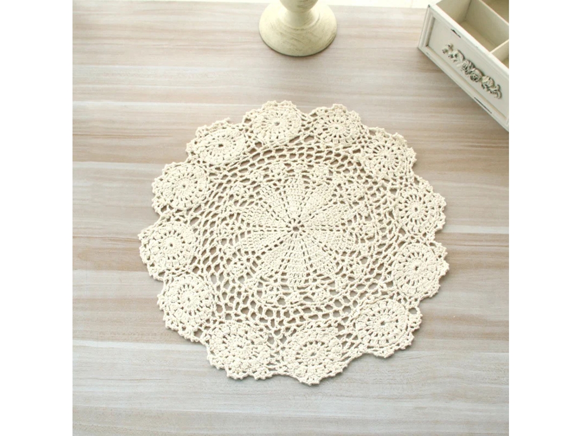 Nova Toalha De Mesa De Algodão Com Tampa De Copo Para Decoração De Cozinha, Chá De Café De Casamento, Toalha De Mesa De Renda Feita À Mão Bege