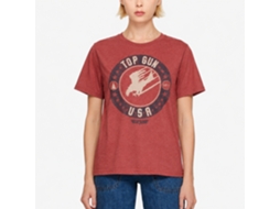 Rockinstone Top Gun Movie T Bird Usa Heather Red Adult T-shirt Size:m