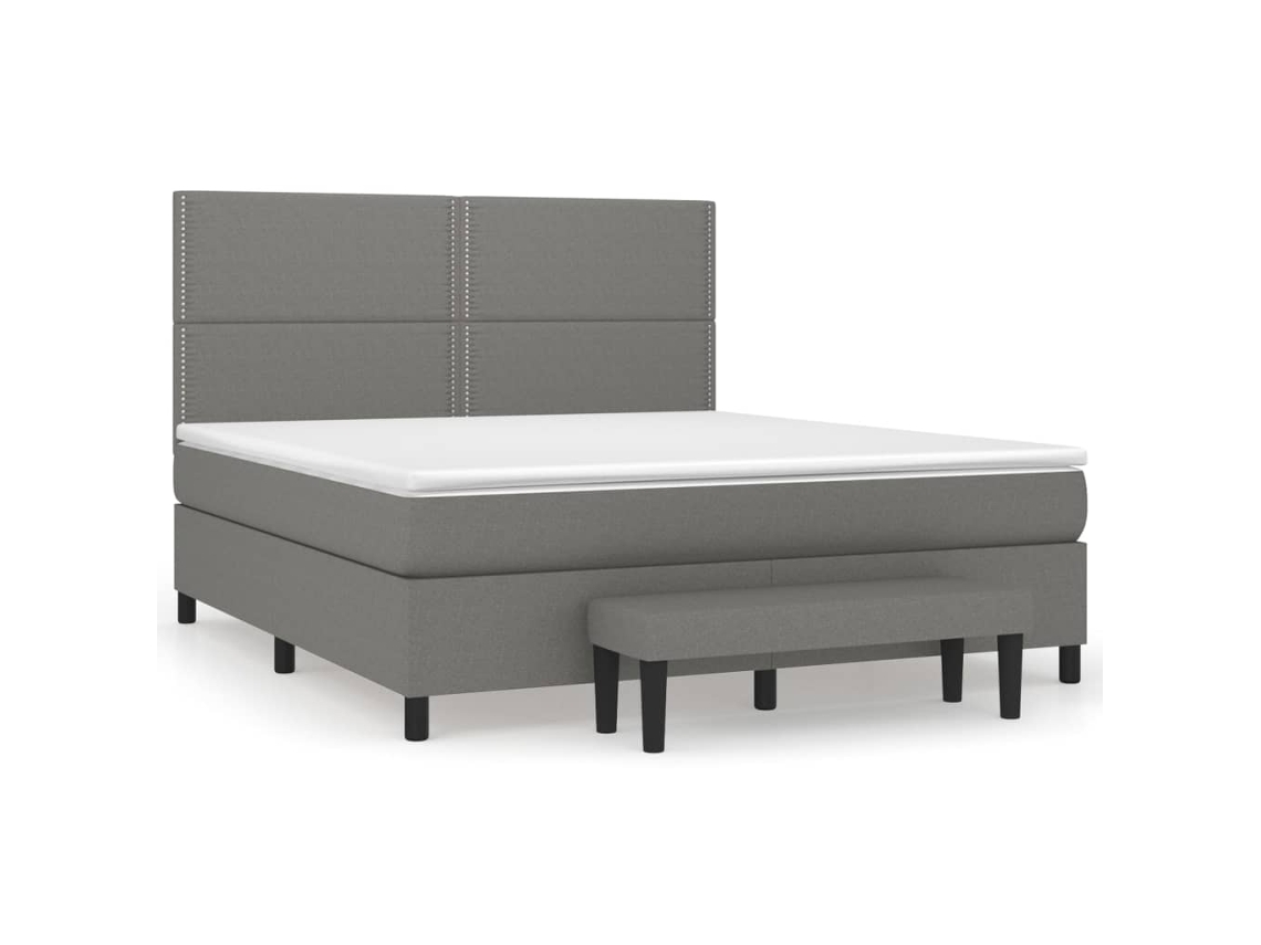 Box Spring Bed, Box Spring Beds Vidaxl Cinzeto Tecido (180 X 200 Cm)